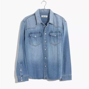 Madewell Denim Oversized Western Shirt in Aberdale Wash